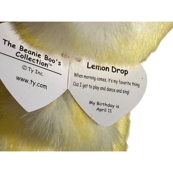 Ty Beanie Boos "Lemon Drop" Plush Chick Stuffed Animal - Picture 8 of 15